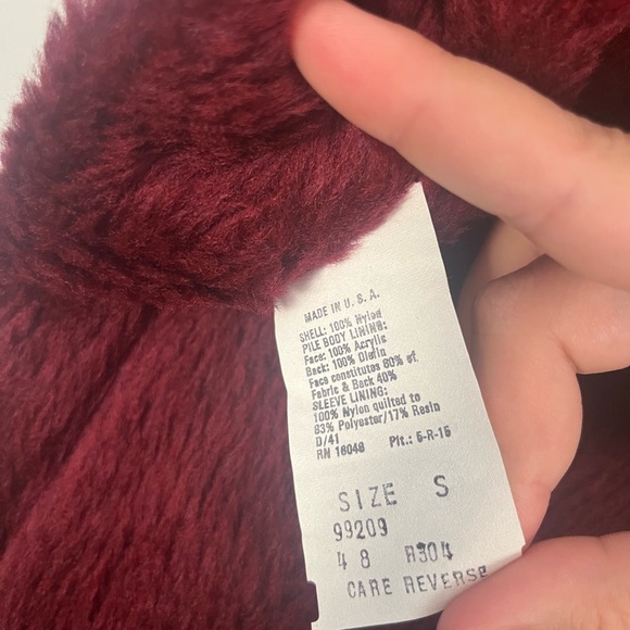 Vintage Weather Breaker Tall Coach Jacket Maroon 90s Mens small - Picture 5 of 6